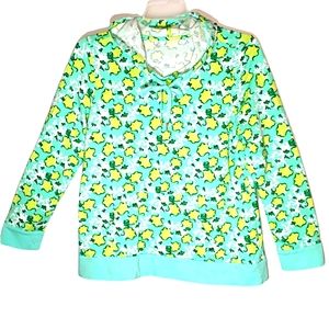 Hoodie Womens geometric lon kangaroo pocket. Sz lg